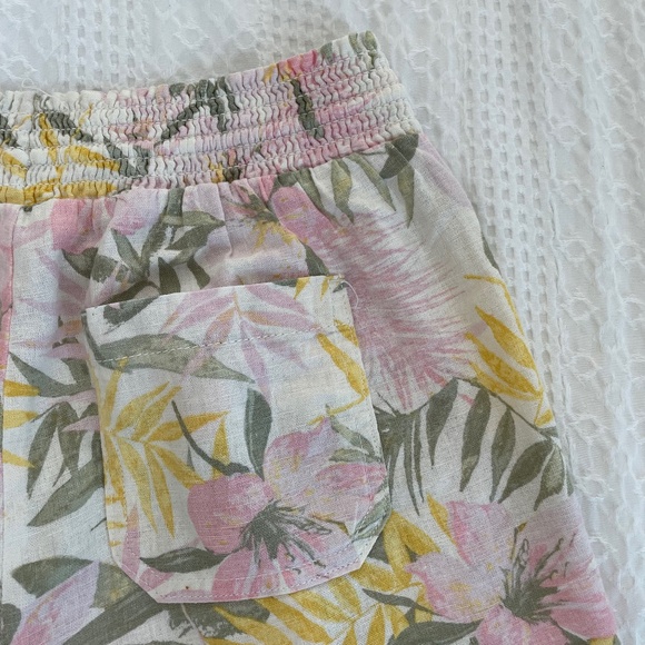 Linen Blend Tropical Print Shorts - Picture 13 of 16